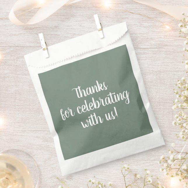 Deep Sage Green Favour Bags (Clipped)