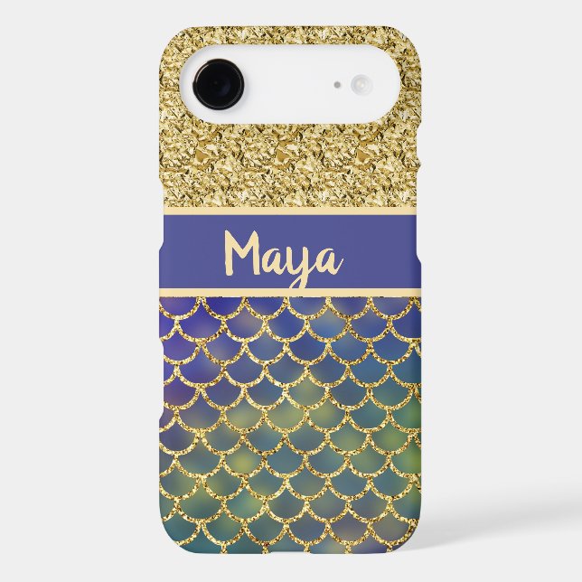 Deep Sea Blue Mermaid Scales Personalised (Back)