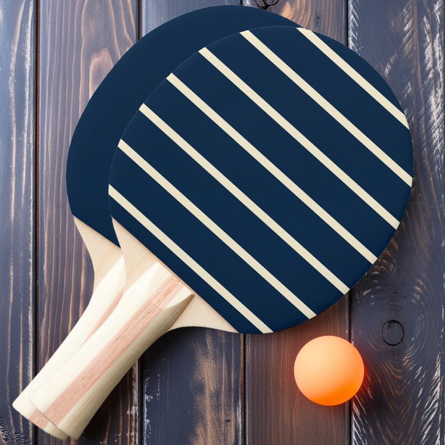 Deep Sea Blue Striped and Solid  Ping Pong Paddle (Creator Uploaded)