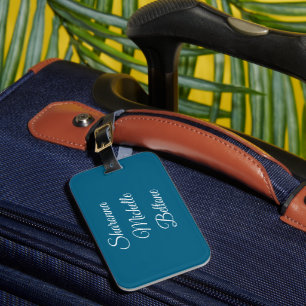 Deep Sea Blue & White: Standout Luggage Tag