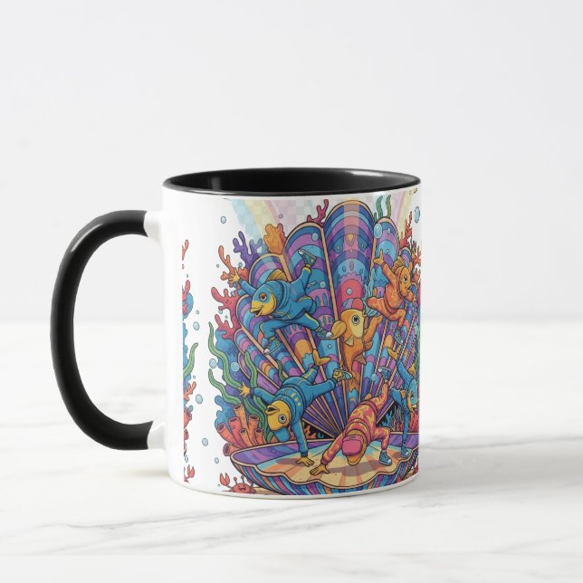 Deep Sea Breakdance: Urban Streetwear Fish Hip Hop Mug (Left)