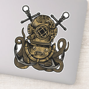 Deep Sea Diver Octopus Crossed Anchors