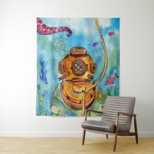 Deep Sea Diver Underwater Tapestry