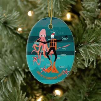 Deep sea divers Christmas Ceramic Tree Decoration