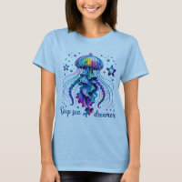 Deep Sea Dreamer Jellyfish Blue Art