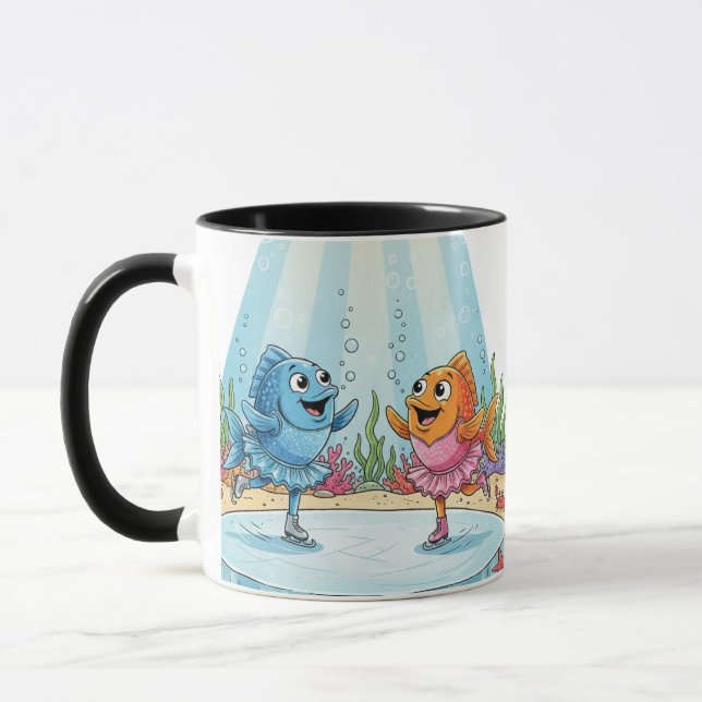 Deep Sea Figure Skating: Sparkling Fish Ballerina  Mug (Left)