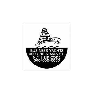 Deep sea fishing boat business address marketing rubber stamp