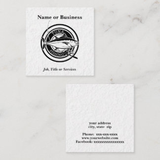 Deep sea fishing boat square business card
