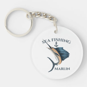 Deep Sea Fishing Marlin Key Ring