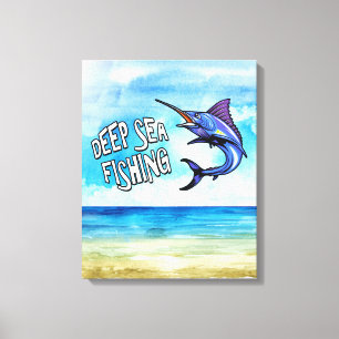 Deep Sea Fishing Swordfish Canvas Print