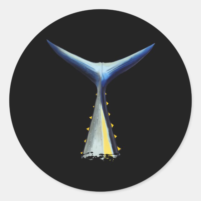 Deep Sea Fishing Tuna Tail Bluefin Tuna Classic Round Sticker (Front)