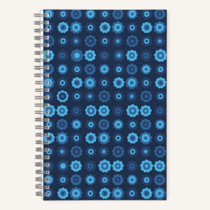 Deep Sea Floral in Bold Navy Blues Notebook