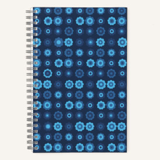 Deep Sea Floral in Bold Navy Blues Notebook