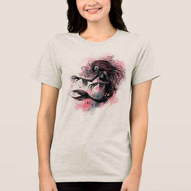 Deep Sea Mermaid Tri-Blend Shirt (Front)
