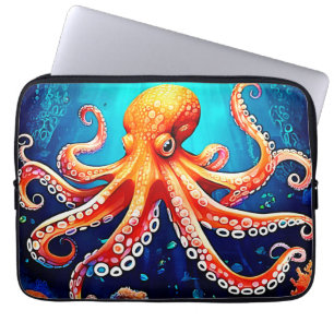 Deep Sea Octopus Glow Design Laptop Sleeve