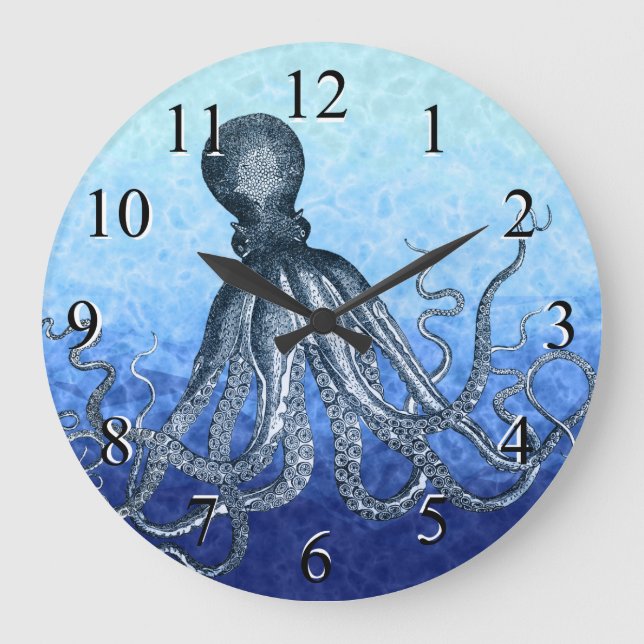Deep Sea Octopus Large Clock (Front)
