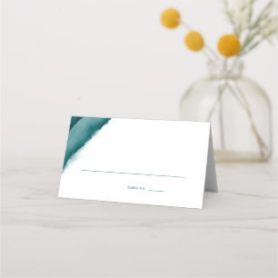 Deep Sea Teal Watercolor Wedding Escort / Place Card
