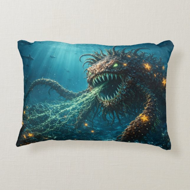 Deep sea terror Leviathan crock in bed pillow (Back)