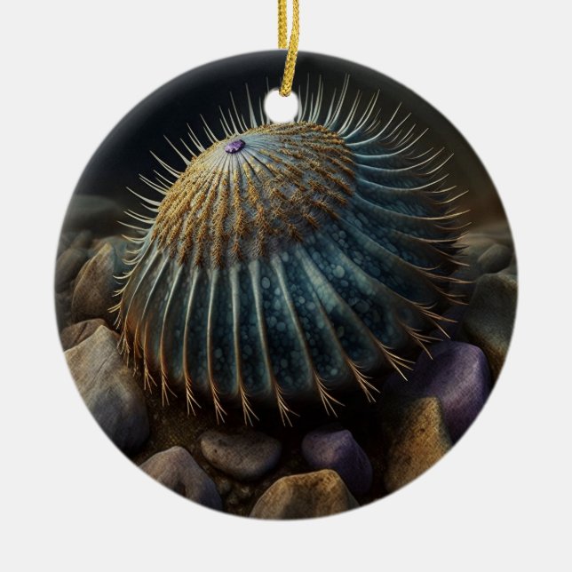 Deep Sea Urchin Ceramic Tree Decoration (Front)