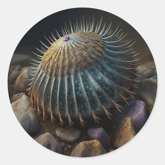 Deep Sea Urchin Classic Round Sticker (Front)