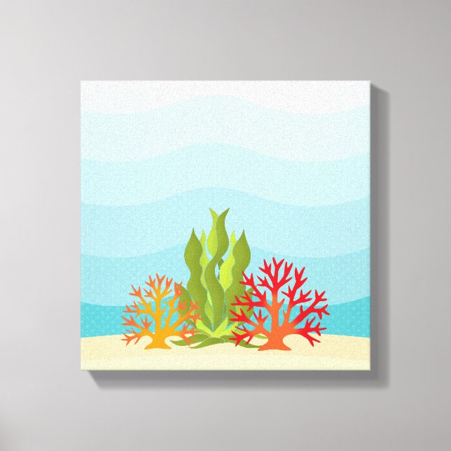 Deep Sea Yellow Submarine Canvas Print (Front)
