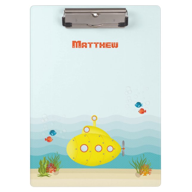 Deep Sea Yellow Submarine Clipboard (Front)