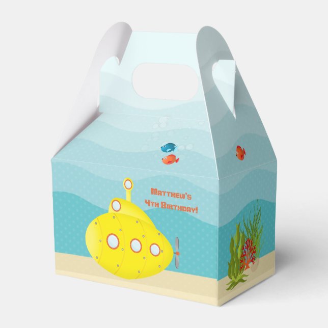 Deep Sea Yellow Submarine Favour Box (Back Side)
