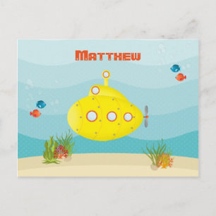 Deep Sea Yellow Submarine Postcard