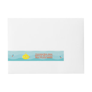 Deep Sea Yellow Submarine Wraparound Address Label