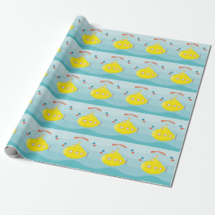Deep Sea Yellow Submarine Wrapping Paper