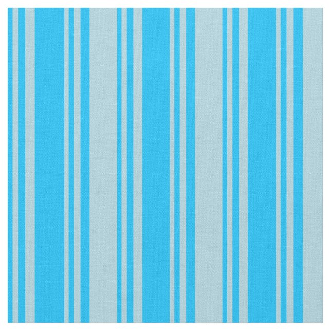 Deep Sky Blue and Light Blue Coloured Stripes Fabric (Close Up)