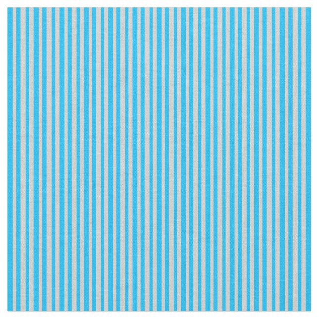 Deep Sky Blue and Light Grey Coloured Lines Fabric (Close Up)