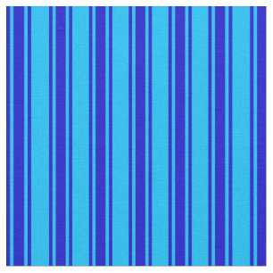 Deep Sky Blue & Blue Pattern Fabric
