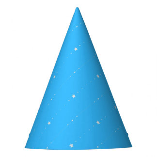Deep Sky Blue - Falling Stars Party Hat