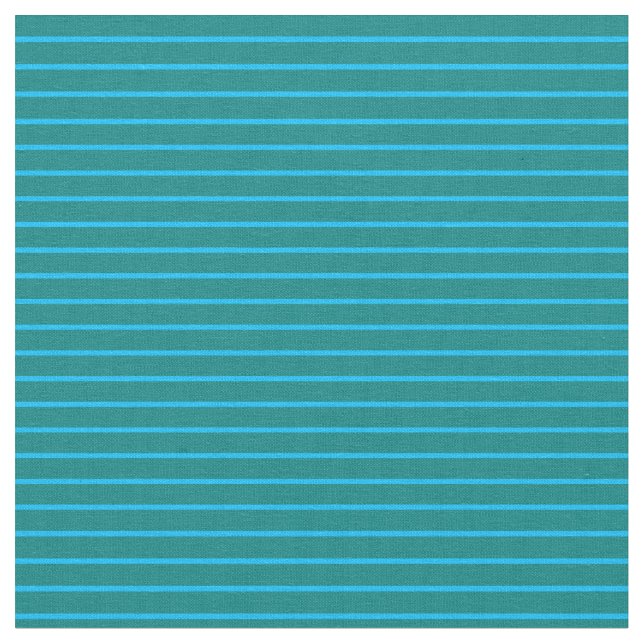 Deep Sky Blue & Teal Coloured Stripes Fabric (Close Up)
