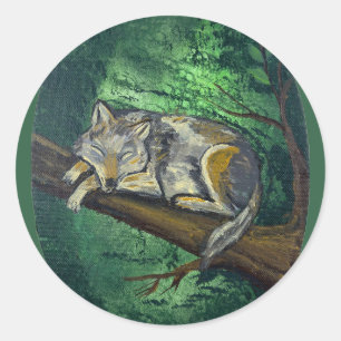 Deep sleep- handmade artwork classic round sticker