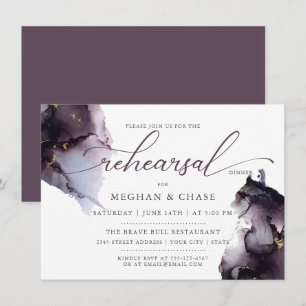 Deep Smoky Purple Gem Geode Invitation