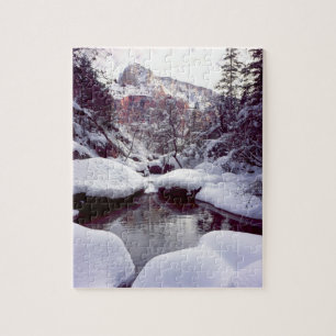 Deep snow at Middle Emerald Pools Jigsaw Puzzle