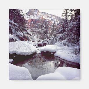 Deep snow at Middle Emerald Pools Magnet