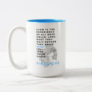 Deep Soul philosophy quote Nietzsche  Two-Tone Coffee Mug