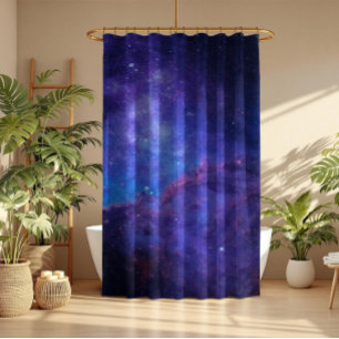 Deep Space Abstract Background In Purple And Blue Shower Curtain