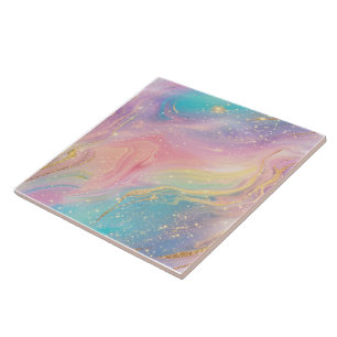 Deep Space Abstract Pastel Glitter Pattern Tile
