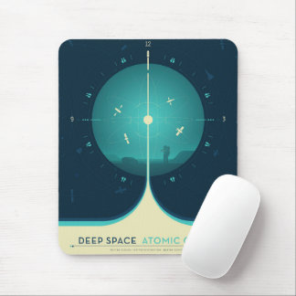 Deep Space Atomic Clock Poster, Blue Version. Mouse Mat