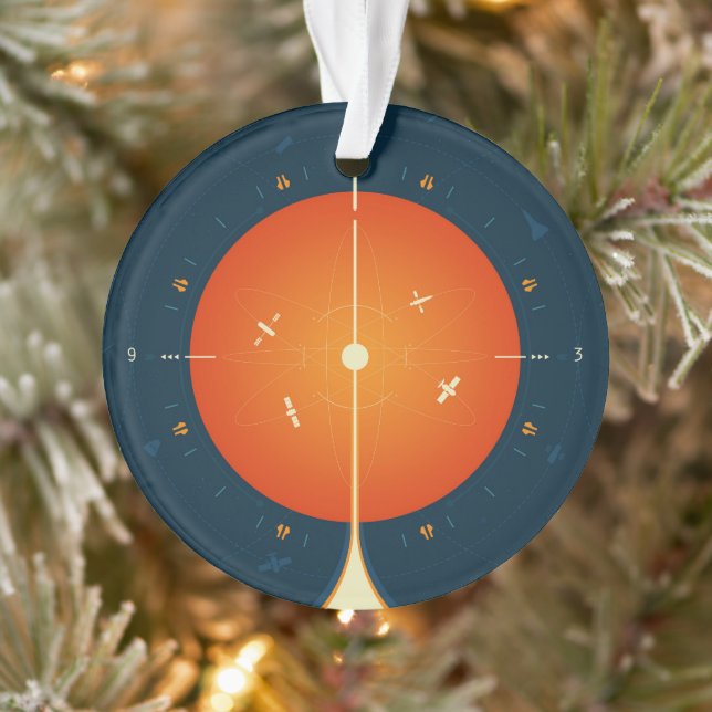 Deep Space Atomic Clock Poster, Orange Version. Ornament (Tree)