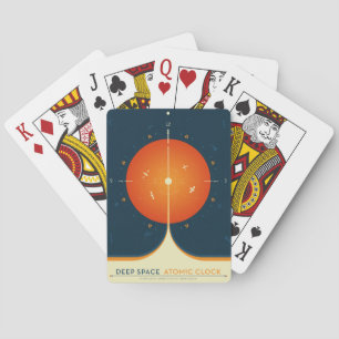 Deep Space Atomic Clock Poster, Orange Version. Playing Cards