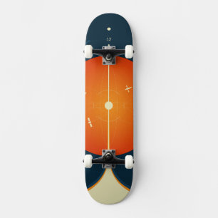 Deep Space Atomic Clock Poster, Orange Version. Skateboard