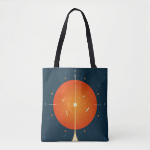 Deep Space Atomic Clock Poster, Orange Version. Tote Bag