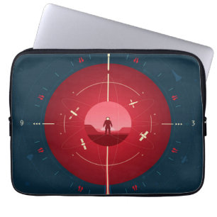 Deep Space Atomic Clock Poster, Red Version. Laptop Sleeve