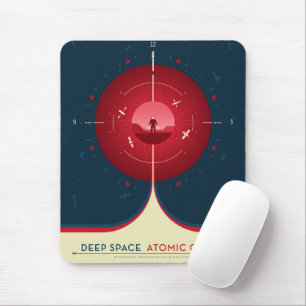 Deep Space Atomic Clock Poster, Red Version. Mouse Mat