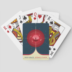 Deep Space Atomic Clock Poster, Red Version. Playing Cards